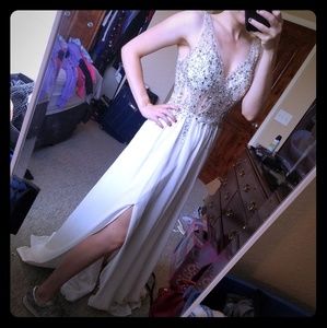 White Jeweled Maxi Dress